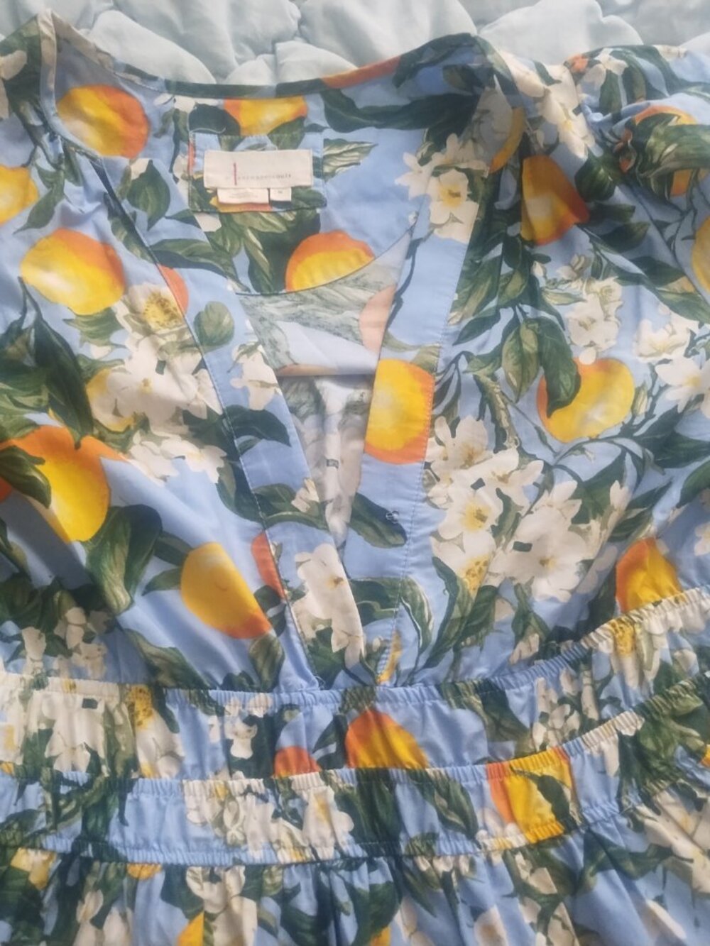 Anthropolgie lemon print maxi dress - Picture 2 of 3